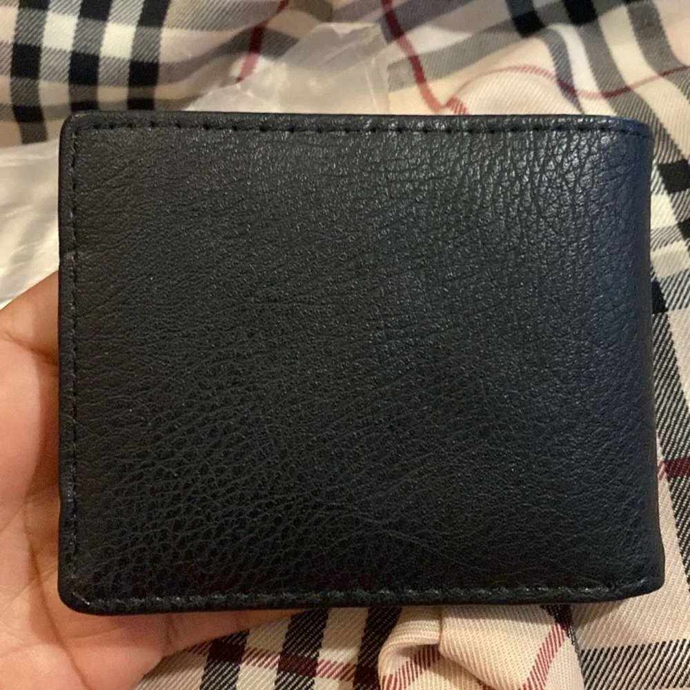 Mens Western Cowboy Bi Fold Wallet Black & Silver